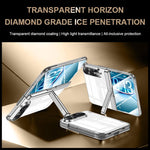 Intergrated Shell And Flim Electroplating Transparent Hinge Holder Phone Case, For iPhone Duo