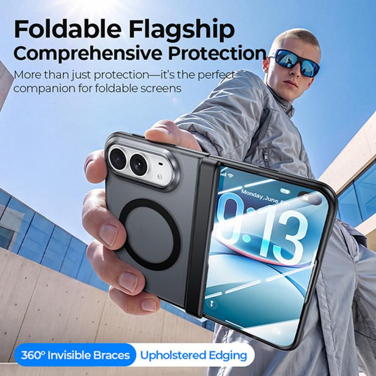 Intergrated Shell and Flim Translucent Spring Hinge Magnetic Phone Case, For iPhone Duo