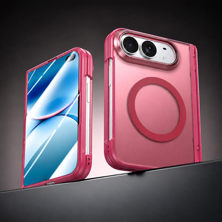 Intergrated Shell and Flim Translucent Spring Hinge Magnetic Phone Case, For iPhone Duo