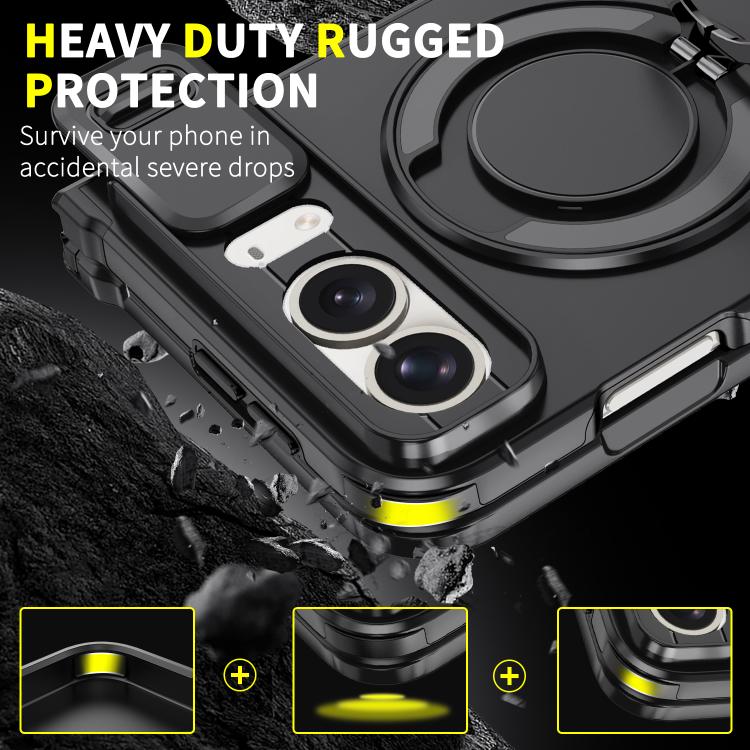 Sliding Camshield Ring Holder Phone Case, For iPhone Duo