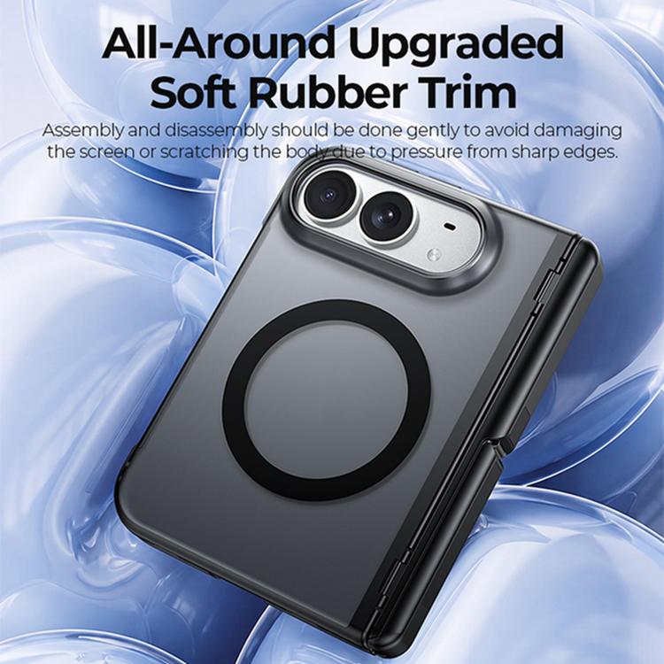 Intergrated Shell And Flim Translucent Spring Hinge Holder Magnetic Phone Case, For iPhone Duo