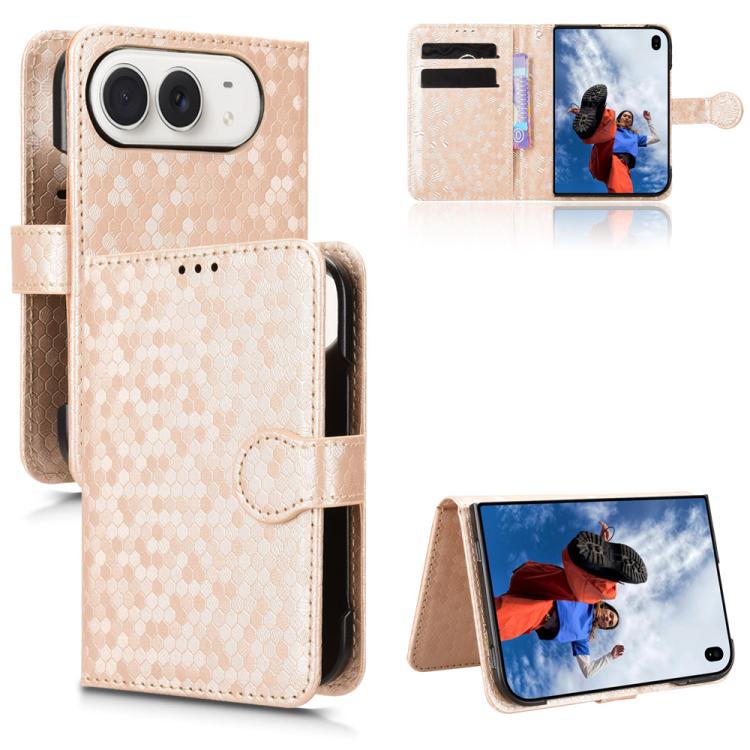 Honeycomb Dot Texture Leather Phone Case, For iPhone Duo
