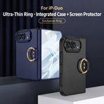 GKK Integrated Ultra-thin PC Full Coverage Phone Case with Ring Holder, For iPhone Duo