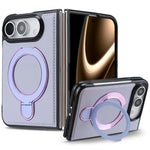 F12 360 Rotation Magnetic Holder PU Phone Case, For iPhone Duo