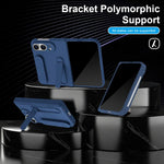 Jinghong Foldable Holder Hinge Shockproof Phone Case with Pen, For iPhone Duo