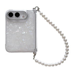 Side Buckle Shell Pattern Phone Case with Beaded Strap, For iPhone Duo