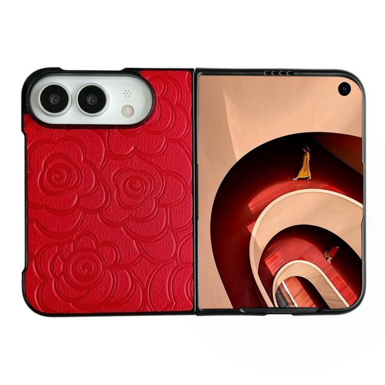 Impression Camellia Pattern Protective Phone Case, For iPhone Duo