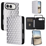 Cubic Grid Texture Flip Leather Phone Case, For iPhone Duo