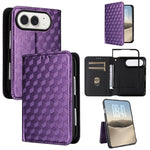 Cubic Grid Texture Flip Leather Phone Case, For iPhone Duo