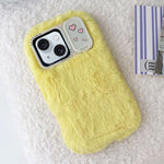 Plush Soft-Touch Camshield Phone Case with Holder, For iPhone 15