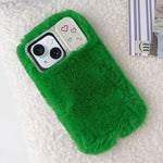 Plush Soft-Touch Camshield Phone Case with Holder, For iPhone 15