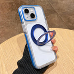 Crystal Shield 360 Degrees Rotating Magnetic Holder Phone Case, For iPhone 15