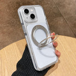 Crystal Shield 360 Degrees Rotating Magnetic Holder Phone Case, For iPhone 15