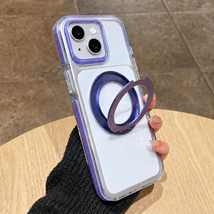 Crystal Shield 360 Degrees Rotating Magnetic Holder Phone Case, For iPhone 15