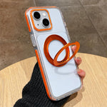 Crystal Shield 360 Degrees Rotating Magnetic Holder Phone Case, For iPhone 15