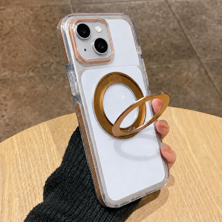 Crystal Shield 360 Degrees Rotating Magnetic Holder Phone Case, For iPhone 15