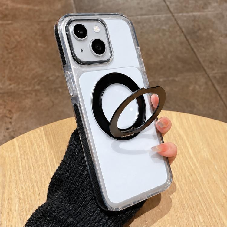 Crystal Shield 360 Degrees Rotating Magnetic Holder Phone Case, For iPhone 15