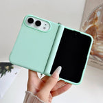 Side Clamp Magnetic Axis Solid Color Leather Texture Phone Case, For iPhone Duo