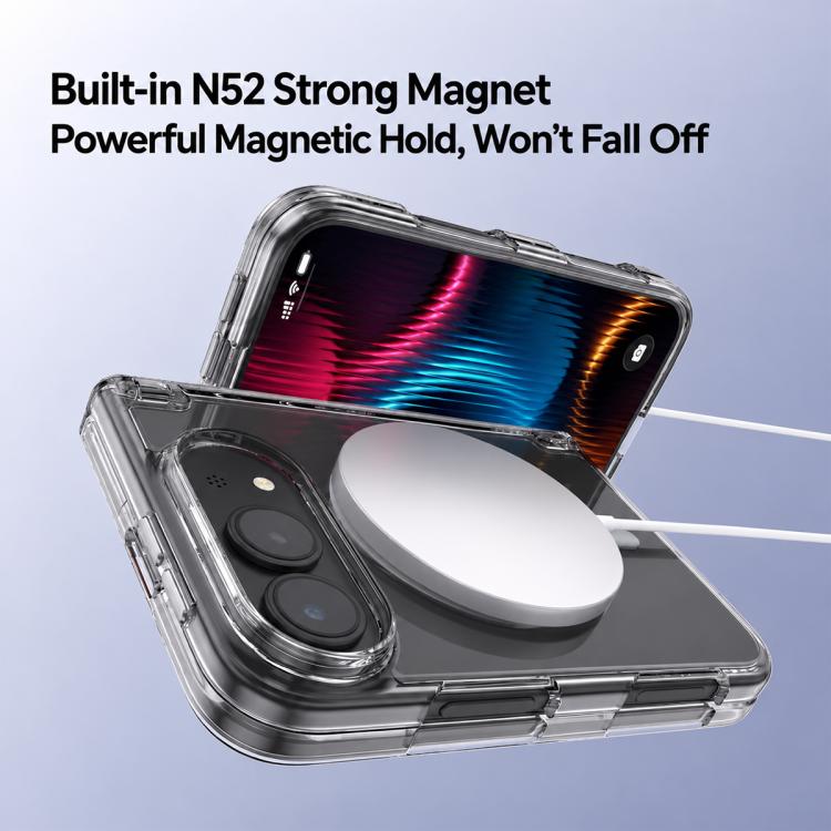 Spring Hinge Magnetic Clear PC Phone Case, For iPhone Duo