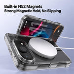 Spring Hinge Magnetic Holder Clear PC Phone Case, For iPhone Duo