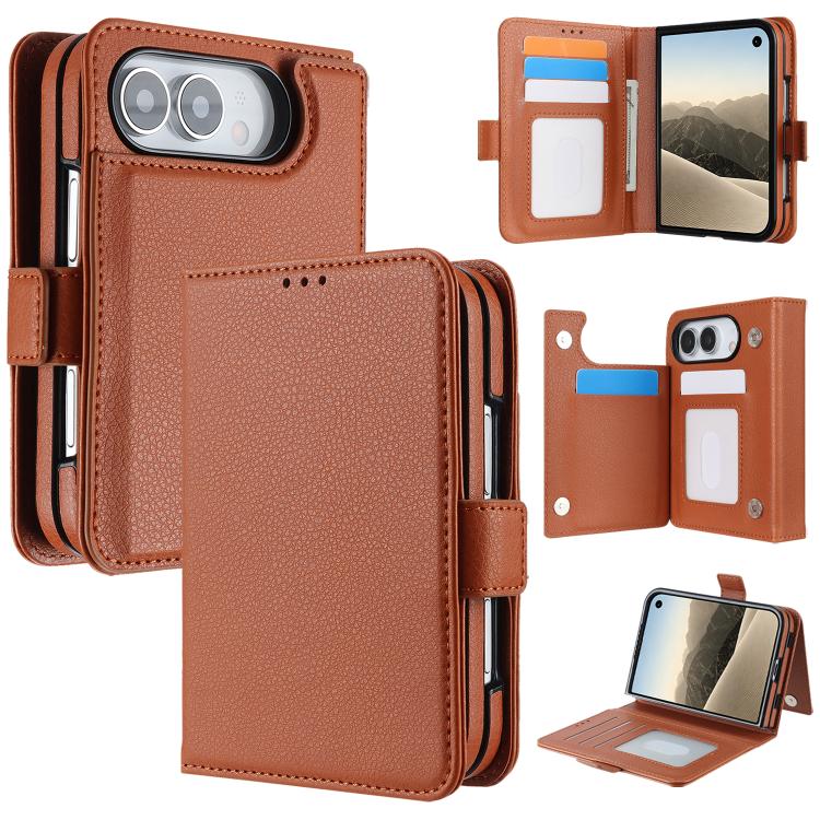 Solid Color Multifunctional Folding Leather Phone Case, For iPhone  Duo