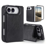 Full Coverage Fold Double Buckle PU Phone Case, For iPhone Duo