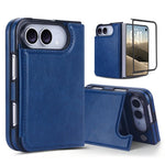 Full Coverage Fold Double Buckle PU Phone Case, For iPhone Duo