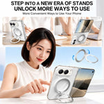 Integrated Phantom Armor Hinge 360 Rotating Holder Magnetic Phone Case, For iPhone Duo