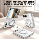 Integrated Phantom Armor Hinge 360 Rotating Holder Magnetic Phone Case, For iPhone Duo
