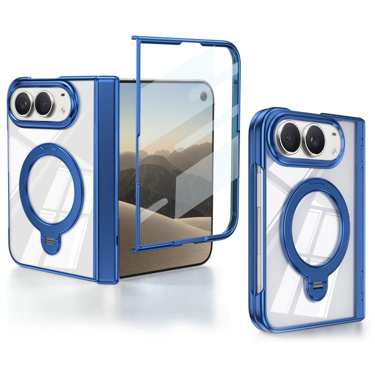 Integrated Phantom Armor Hinge 360 Rotating Holder Magnetic Phone Case, For iPhone Duo