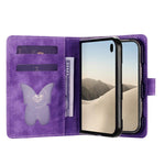 Butterfly Cat Embossing Flip Leather Phone Case, For iPhone Duo
