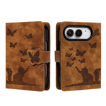 Butterfly Cat Embossing Flip Leather Phone Case, For iPhone Duo