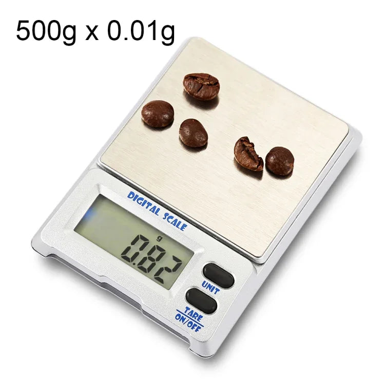 M-18 เครื่องชั่งอิเล็กทรอนิกส์สำหรับเครื่องประดับความแม่นยำสูง 500g x 0.01g พร้อมหน้าจอ LCD ขนาด 1.5 นิ้ว, 500g/0.01g