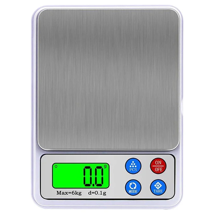 MH-555 เครื่องชั่งดิจิตอลพกพาความแม่นยำสูง 6 กก. x 0.1 กรัม พร้อมหน้าจอ LCD ขนาด 2.2 นิ้ว, 6000g/0.1g