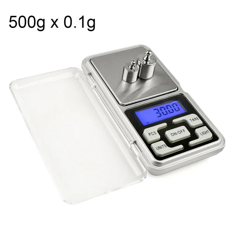 MH-100 เครื่องชั่งอิเล็กทรอนิกส์แบบพกพาขนาดเล็กความแม่นยำสูง 500g x 0.1g พร้อมหน้าจอ LCD ขนาด 1.6 นิ้ว สำหรับชั่งโทรศัพท์มือถือ, 500g/0.1g