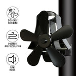 YL-106 5-Blade High Temperature Aluminum Heat Powered Fireplace Stove Fan, YL-106 (Silver), YL-106 (White), YL-106 (Black), YL-106 (Bronze), YL-106 (Grey), YL-106 (Gold), YL-106 (Rose Red)