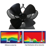 YL201 4-Blade High Temperature Metal Heat Powered Fireplace Stove Fan, YL201 (Black), YL201 (Bronze), YL201 (Grey), YL201 (Gold), YL201 (Rose Red), YL201 (Silver)