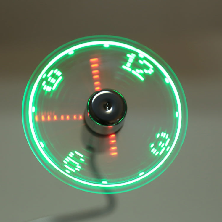 พัดลมไฟ LED แบบยืดหยุ่นแสดงเวลานาฬิกา USB ขนาดเล็กทนทาน DC 5V