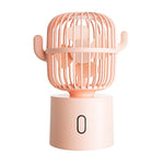 F6 พัดลมพกพาขนาดเล็กแบบกระบองเพชร USB สั่นหัว มือถือ ตั้งโต๊ะ