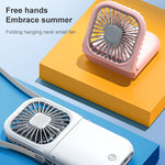 F20 Electroplating Handheld Fan Portable Desktop Folding Mute USB Hanging Neck Fan, F20 (Green), F20 (Blue), F20 (White), F20 (Pink)