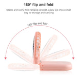 F20 Electroplating Handheld Fan Portable Desktop Folding Mute USB Hanging Neck Fan, F20 (Pink), F20 (Green), F20 (Blue), F20 (White)