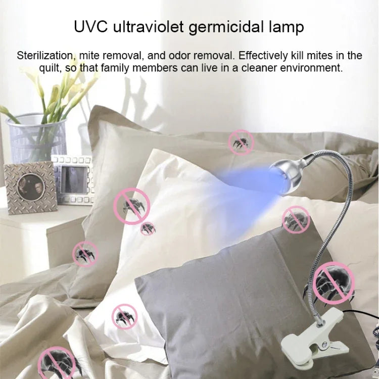โคมไฟฆ่าเชื้อ UV แบบหนีบแขน USB DC 5V