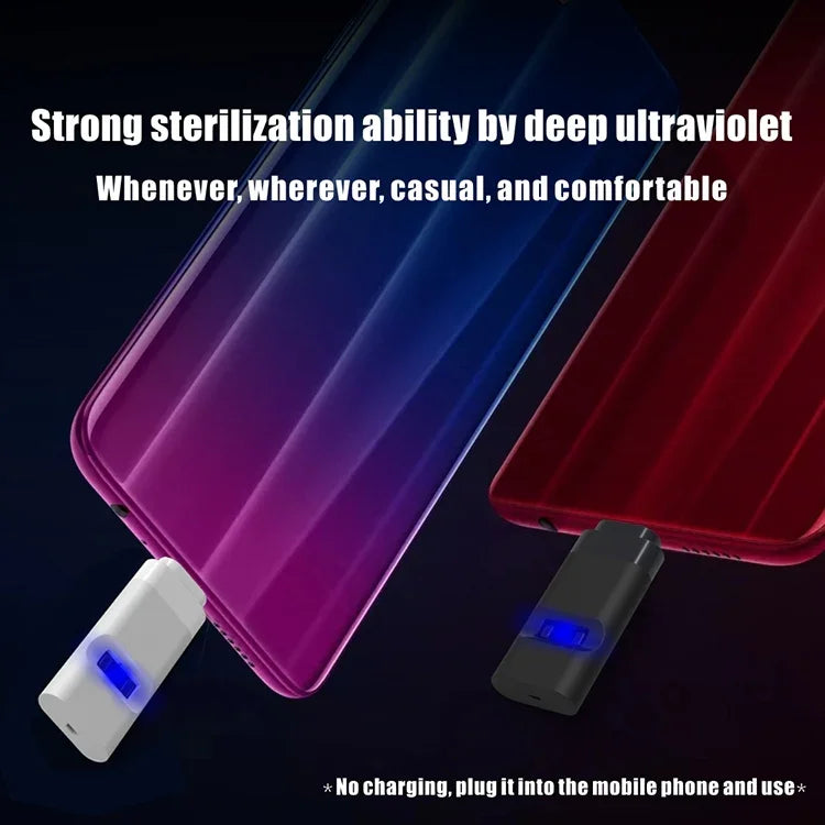 เครื่องฆ่าเชื้อ UV สำหรับสมาร์ทโฟนแบบพกพาขนาดเล็ก Type-C / USB-C