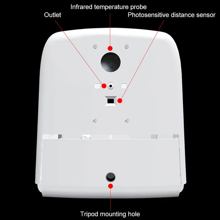 K9 Handsfree Non-contact Body Light-sensitive Distance Sensor Thermometer + 1000ml Automatic Non-contact Liquid Soap Dispenser, K9