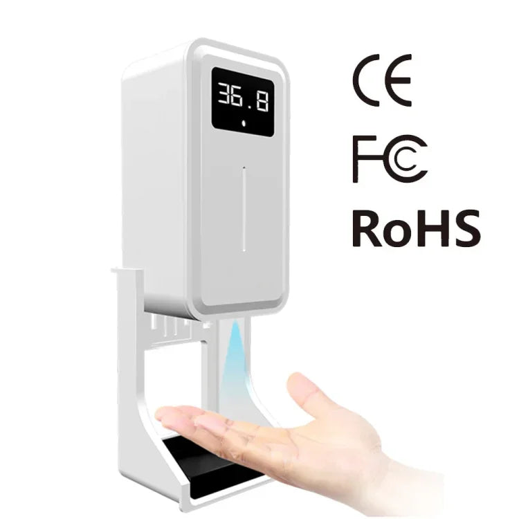 เครื่องวัดอุณหภูมิแบบไม่สัมผัส Rehabor A พร้อมเซ็นเซอร์วัดระยะและแสง + เครื่องจ่ายสบู่เหลวอัตโนมัติ 450 มล. พร้อมฐานติดตั้ง, Rehabor A