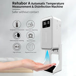 เครื่องวัดอุณหภูมิแบบไม่สัมผัส Rehabor A พร้อมเซ็นเซอร์วัดระยะและแสง + เครื่องจ่ายสบู่เหลวอัตโนมัติ 450 มล. พร้อมฐานติดตั้ง, Rehabor A