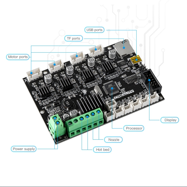 อะไหล่และอุปกรณ์เสริมแผงวงจรเงียบสำหรับเครื่องพิมพ์ 3D Creality Ender-3 / 3Pro