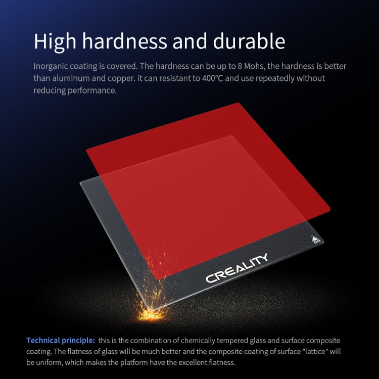 แผ่นกระจกคาร์โบรันดัมสำหรับเตียงพิมพ์แบบร้อนของเครื่องพิมพ์ 3D Ender-3 ของ Creality