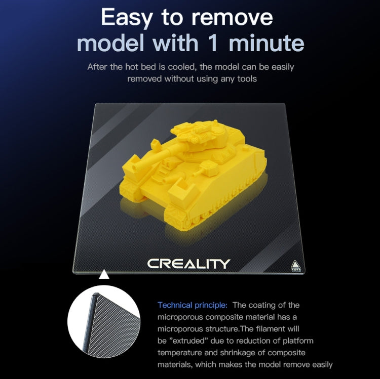 แผ่นกระจกคาร์โบรันดัมสำหรับเตียงพิมพ์แบบร้อนของเครื่องพิมพ์ 3D Ender-3 ของ Creality