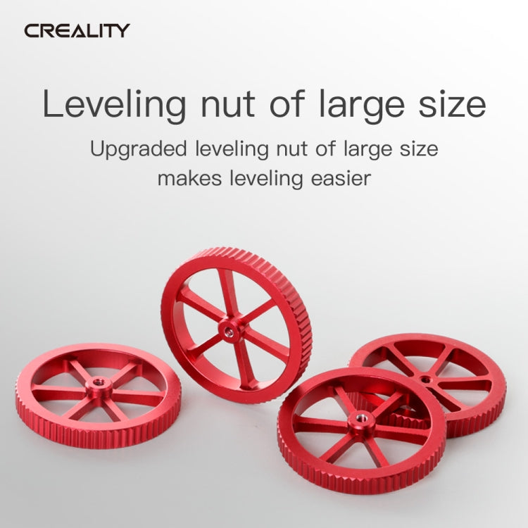 น็อตปรับระดับมือหมุนสีแดงโลหะสำหรับเครื่องพิมพ์ 3D Creality Ender-3 / Ender-3 Pro / Ender-3 V2 / CR-10 Pro V2